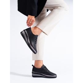 Pantofi cu pană din piele neagră de la T.Sokolski negru 2