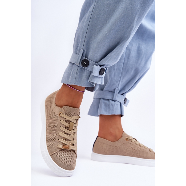 PE1 Pantofi de damă cu șireturi Bej Etna 2