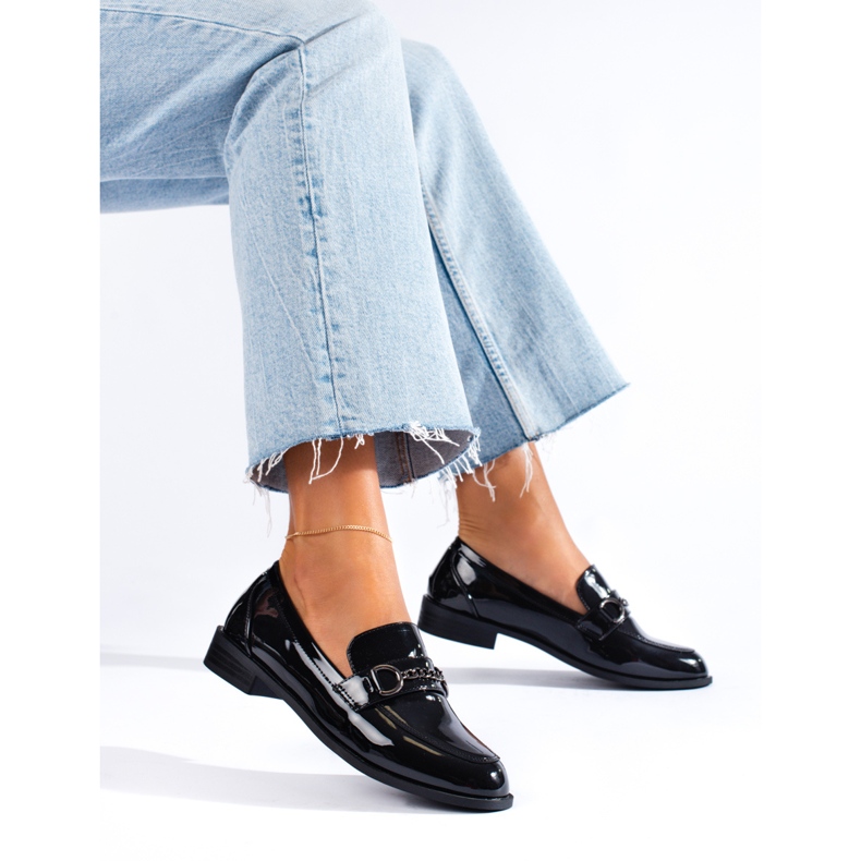 SHELOVET Mocasini eleganți negru 1