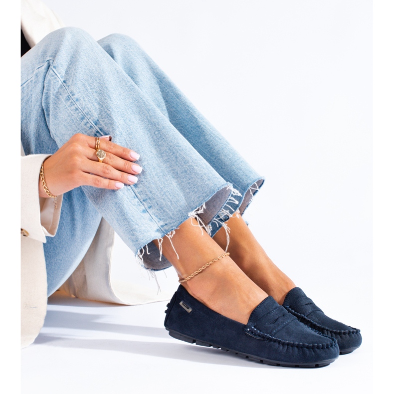 Mocasini Shelovet de damă, de culoare bleumarin, confortabili albastru 1 Mocasini Shelovet de damă, de culoare bleumarin, confortabili albastru 1
