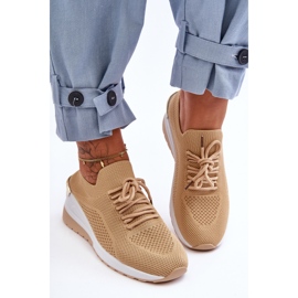 PG1 Pantofi Sport Slip-On Tesatura Bej Visconti Wedge 1