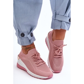 PG1 Pantofi Sport Slip-On Tesatura Pink Visconti Wedge roz 1