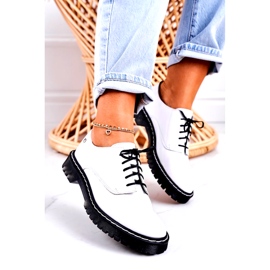 Încălțăminte din piele pentru femei Oxford Maciejka White Varnished 04087-11 alb 3 Încălțăminte din piele pentru femei Oxford Maciejka White Varnished 04087-11 alb 3