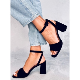 Sandale pe post Loya Black negru 1