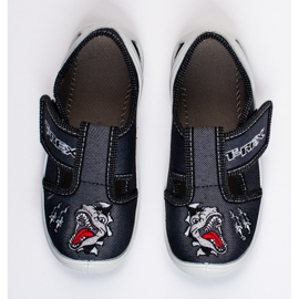 SHELOVET Papuci cu velcro pentru baiat 3F dinozaur negru 1