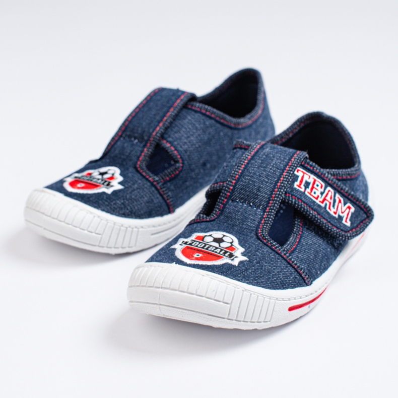 SHELOVET Papuci cu velcro pentru un băiat cu o minge 3F albastru 1