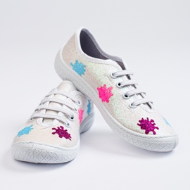 SHELOVET Tenisi slip-on pentru copii alb lucios 3F multicolor 1