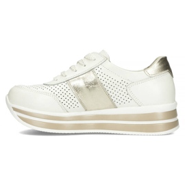 Tenisi de dama din piele pe platforma alb Filippo 1