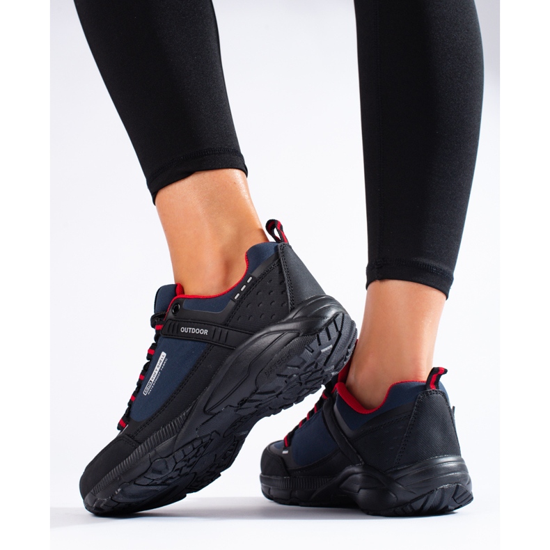 DK Pantofi de trekking în aer liber negru albastru marin 2 DK Pantofi de trekking în aer liber negru albastru marin 2