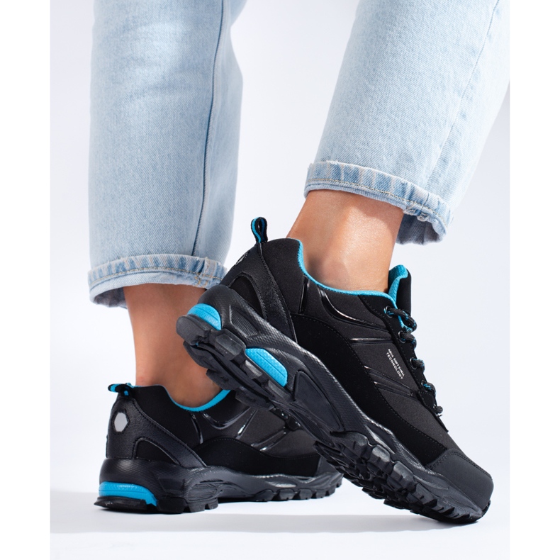 DK pantofi sport trekking negri și albaștri pentru femei negru 2 DK pantofi sport trekking negri și albaștri pentru femei negru 2