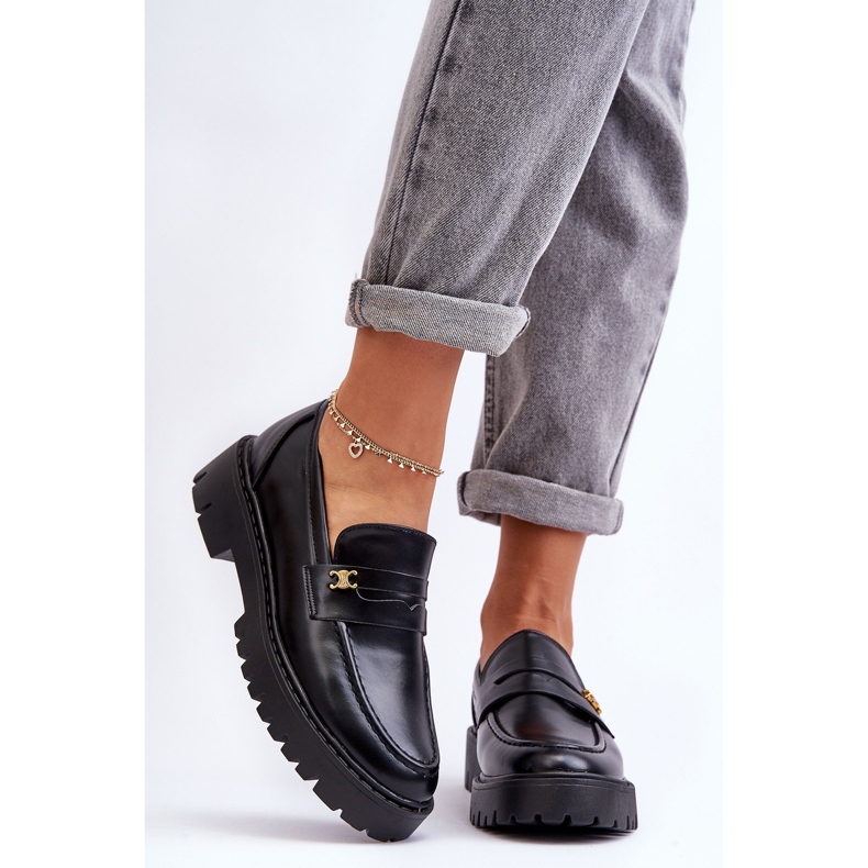 PS1 Mocasini De Piele Cu Decoratie Esperta Neagra negru 1