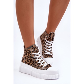 PS1 Pantofi de damă înalți cu model leopard maro Florensi 1
