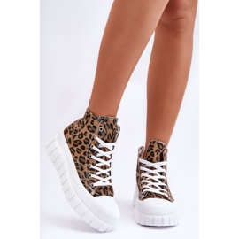 PS1 Pantofi de damă înalți cu model leopard maro Florensi 2