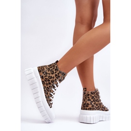 PS1 Pantofi de damă înalți cu model leopard maro Florensi 4
