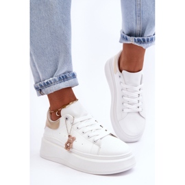 PS1 Pantofi sport de damă pe o platformă masivă alb și auriu Mariell 1 PS1 Pantofi sport de damă pe o platformă masivă alb și auriu Mariell 1