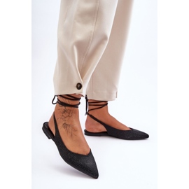 Balerini de damă cu șireturi, împodobiți cu știfturi negru Jange 1 Balerini de damă cu șireturi, împodobiți cu știfturi negru Jange 1