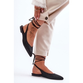 Balerini de damă cu șireturi, împodobiți cu știfturi negru Jange 2 Balerini de damă cu șireturi, împodobiți cu știfturi negru Jange 2