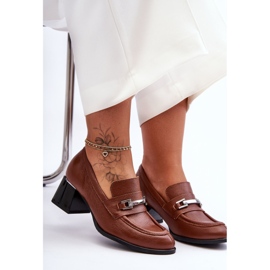 Lemar Pompi confortabili din piele maro Damira 2 Lemar Pompi confortabili din piele maro Damira 2