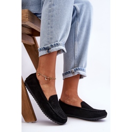 Mocasini de dama din piele intoarsa neagra Molly negru 1