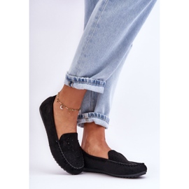 Mocasini de dama din piele intoarsa neagra Molly negru 2