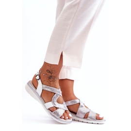 Sandale de damă din piele S.Barski 97619 argintiu 6