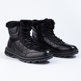 SHELOVET Cizme de iarna pentru barbati izolate cu blana negru 1 SHELOVET Cizme de iarna pentru barbati izolate cu blana negru 1