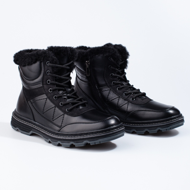 SHELOVET Cizme de iarna pentru barbati izolate cu blana negru 1 SHELOVET Cizme de iarna pentru barbati izolate cu blana negru 1