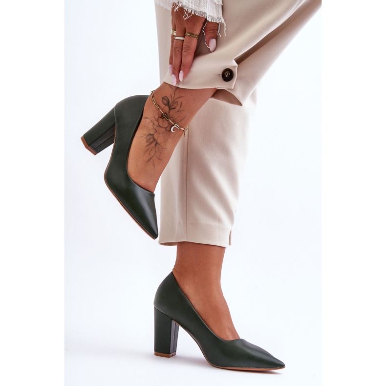 Pompe clasice cu toc înalt, verde închis Odessa 1