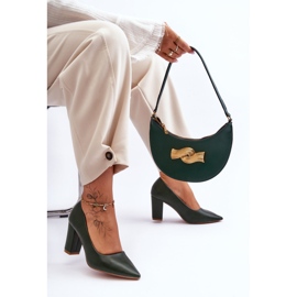 Pompe clasice cu toc înalt, verde închis Odessa 2