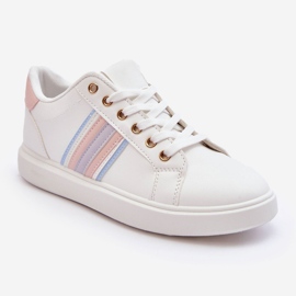 PG1 Pantofi sport de damă din piele alb și roz Rilee 2 PG1 Pantofi sport de damă din piele alb și roz Rilee 2