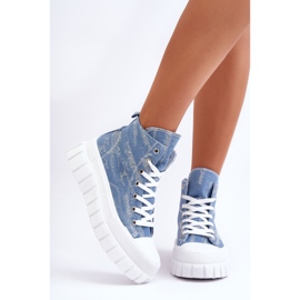 PS1 Pantofi de damă din material textil înalt Albastru Degas 8