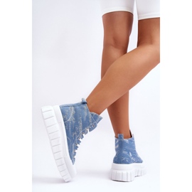 PS1 Pantofi de damă din material textil înalt Albastru Degas 2