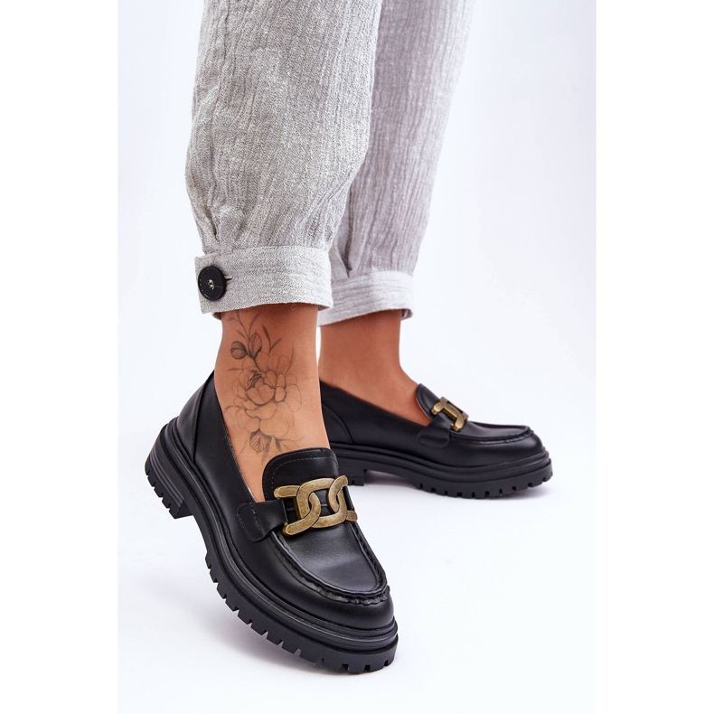 PG1 Mocasini Dama Platforma Cu Decorat Negru Ameg 2