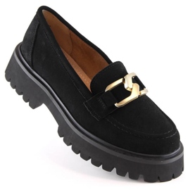 Pantofi cu platforma Filippo din piele intoarsa W PAW459A negru 1