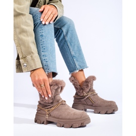 Cizme de dama din piele intoarsa pe platforma Shelovet maro 1