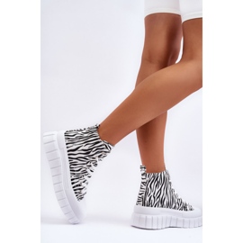 PS1 Pantofi de damă înalți cu model zebră alb Florensi 6