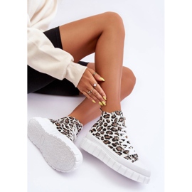 PS1 Pantofi de damă înalți cu model leopard Florens albi 4