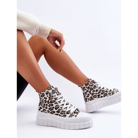 PS1 Pantofi de damă înalți cu model leopard Florens albi 5