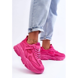 PG1 Pantofi de damă cu platformă îngroșată Fuchsia Agnenia roz 4