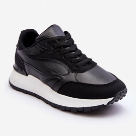 PG1 Pantofi sport cu platformă pentru femei Henley alb-negru 1