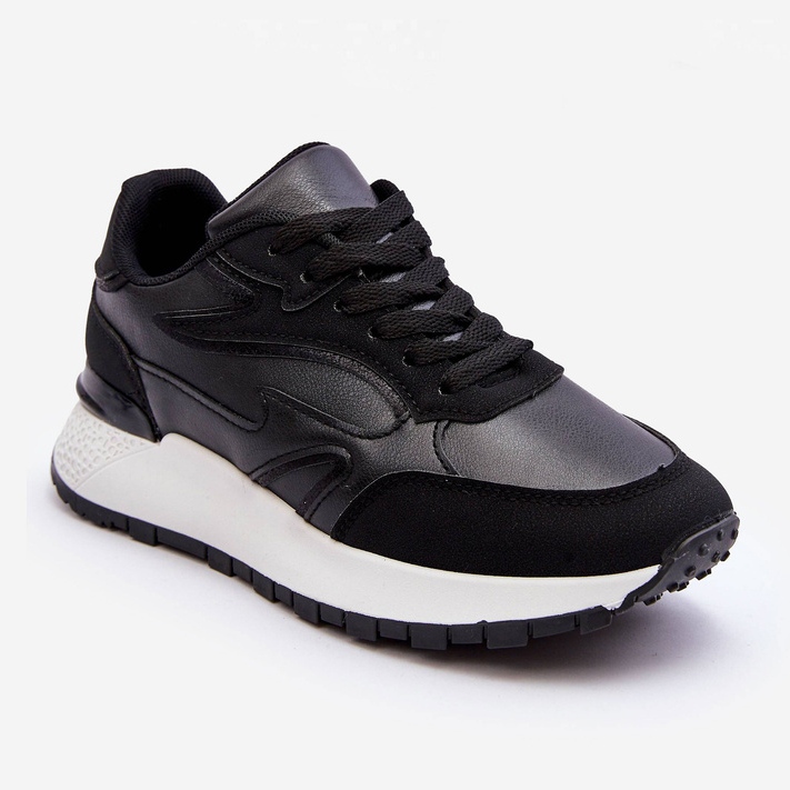 PG1 Pantofi sport cu platformă pentru femei Henley alb-negru 1