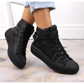 Tenisi izolați cu șireturi și velcro negru Big Star MM274008 1