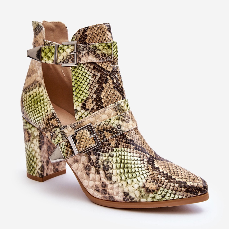 Cizme La modă Pe Toc Cu Decupaje Bej-Verde Suelo 1 Cizme La modă Pe Toc Cu Decupaje Bej-Verde Suelo 1