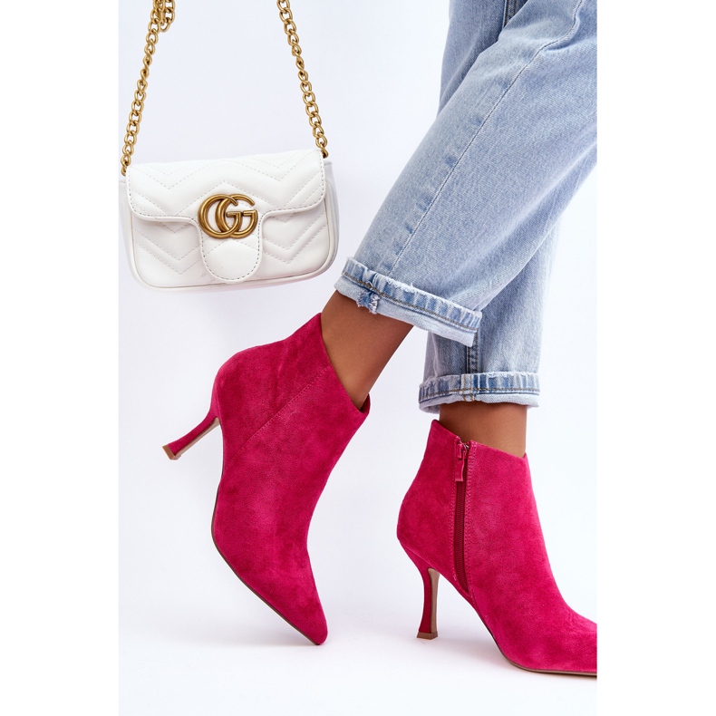 WS1 Ghete de damă fucsia Merisa din piele intoarsa cu toc inalt roz 2 WS1 Ghete de damă fucsia Merisa din piele intoarsa cu toc inalt roz 2