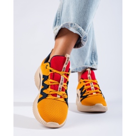 Tenisi Big Star de damă KK274061 bej maro roșu galben 1