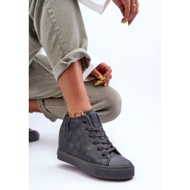 Pantofi de damă din piele cu pană Big Star MM274005 gri 2