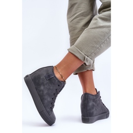 Pantofi de damă din piele cu pană Big Star MM274005 gri 1