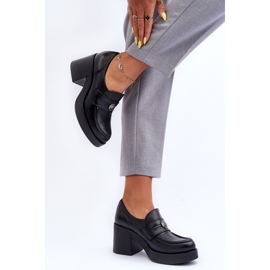 Lemar Pantofi De Damă Piele Pe Toc Negru Dunadia 2