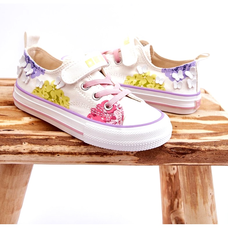 Pantofi cu velcro joasă pentru copii Big Star LL374061 Alb 2