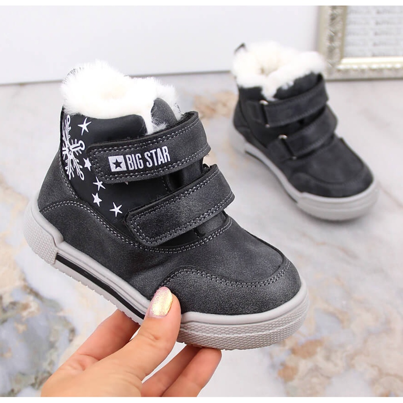 Cizme de zapada cizme iarna copii izolate cu velcro Big Star KK374191 negru 1 Cizme de zapada cizme iarna copii izolate cu velcro Big Star KK374191 negru 1